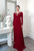 Elegant round collar V beaded dress