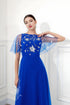 A-line short flutter sleeves evening dress