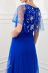 A-line short flutter sleeves evening dress
