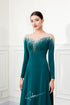 A-line round collar beaded gown
