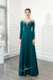 A-line round collar beaded gown