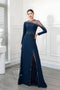 Front slit evening dress