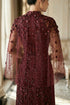 Luxurious Burgundy Beaded Áo Dài with Sheer Cape Sleeves