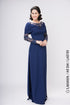 Navy blue scoop neck ao dai