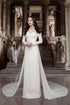 Stunning long train bridal ao dai