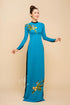 Flowers hand embroidered party ao dai
