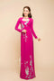 Modern cut-out embroidered ao dai