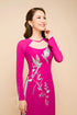 Modern cut-out embroidered ao dai