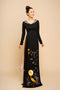 Hand embroidered V neck party ao dai