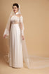 White chantilly lace bridal ao dai