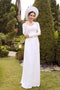 White ao dai with modern collar - Sale