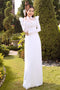 White puff sleeves modern ao dai beaded - Sale