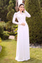 White wedding ao dai with embroidery lace - Sale