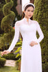 White wedding ao dai with embroidery lace - Sale