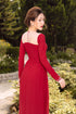 Dark red elegant beaded ao dai - Sale