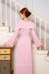 Modern pink ao dai features stunning slit sleeves