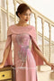 Modern pink ao dai features stunning slit sleeves