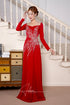 Impressive red Ao dai features modern beading patterns