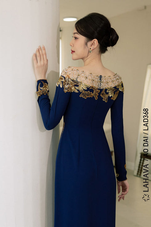 Modern party Ao dai with sparkly beaded design