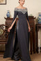 Sophisticated Charcoal Grey Ao Dai with Split Cape Sleeves