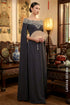 Sophisticated Charcoal Grey Ao Dai with Split Cape Sleeves