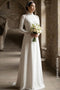 Elegant White Bridal Ao Dai with Floral Lace Appliqué