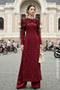 Burgundy Tweed Ao Dai with Statement Satin Bow