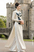 Elegant Hand-Embroidered Tweed Ao Dai
