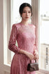 Elegant Rose Sequin Ao Dai – Modern Glamour & Timeless Sophistication