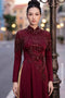 The Imperial Maroon Dragon Áo Dài – Modern Elegance