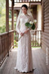 Elegant White Lace Bridal Ao Dai with Matching Veil