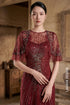 Crimson Radiance – Hand-Beaded Modern Áo Dài
