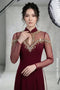 Regal Burgundy Modern Ao Dai with Intricate Crystal Beadwork