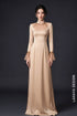 Beige Pearl-Beaded Satin Party Ao Dai