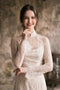 Elegant White Lace Ao Dai with Draped Bodice Detail