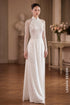 Radiant Shimmer: Hand-Beaded Bridal Ao Dai