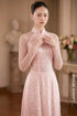 Radiant Shimmer: Hand-Beaded Bridal Ao Dai