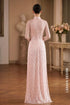 Elegant Pastel Pink Sequin-Embellished Modern Ao Dai