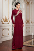 Modern Maroon Ao Dai with Asymmetrical Pearl-Cascading Mesh