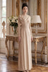 Elegant Minimalist Beige Áo Dài with Floral Accents