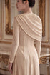 Elegant Minimalist Beige Áo Dài with Floral Accents