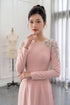 Exquisite Pink Embellished Áo Dài