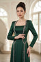 Elegant Emerald Green Evening Áo Dài with Intricate Beading