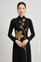 Luxurious Black Áo Dài with Intricate Golden Beadwork