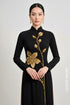 Luxurious Black Áo Dài with Intricate Golden Beadwork