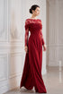 Deep Red Ao Dai with Illusion Lace Bodice and Flowing Silk Scarf Detail