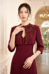 Elegant Burgundy Ao Dai with Detachable Cropped Cape