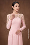 Pink Ao Dai with Regal Gold Embellishments & Keyhole Back