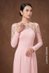 Pink Ao Dai with Regal Gold Embellishments & Keyhole Back