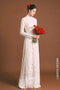 Premium White Floral Lace Ao Dai for Brides